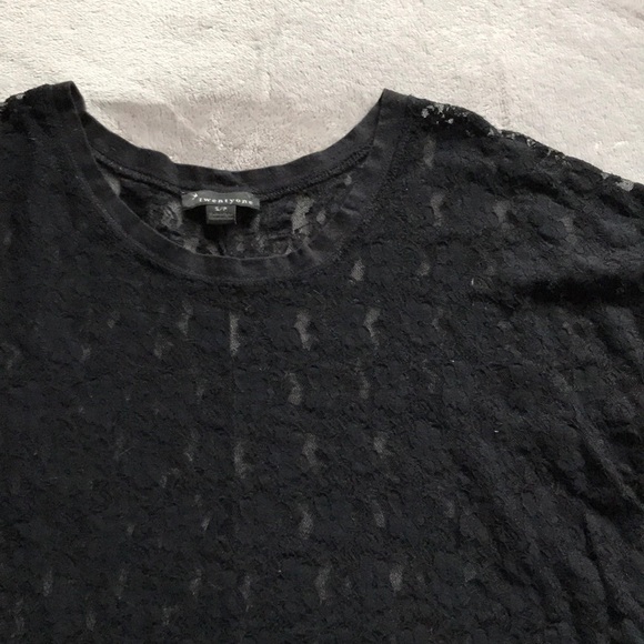 Forever 21 Sheer Black Lace Top - Picture 3 of 6